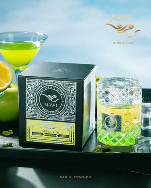 MAWJ Appletini perfume with apple, rum, vanilla, bergamot, and cedar – fruity cocktail-inspired fragrance
