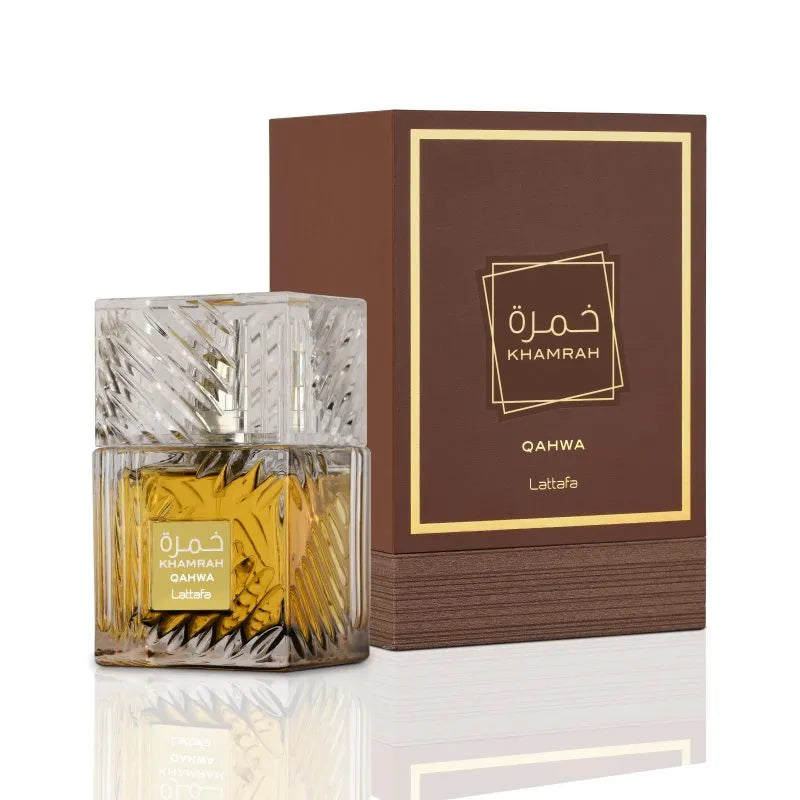 Khamrah Qahwa by Lattafa – Spicy Coffee & Vanilla Perfume Bottle