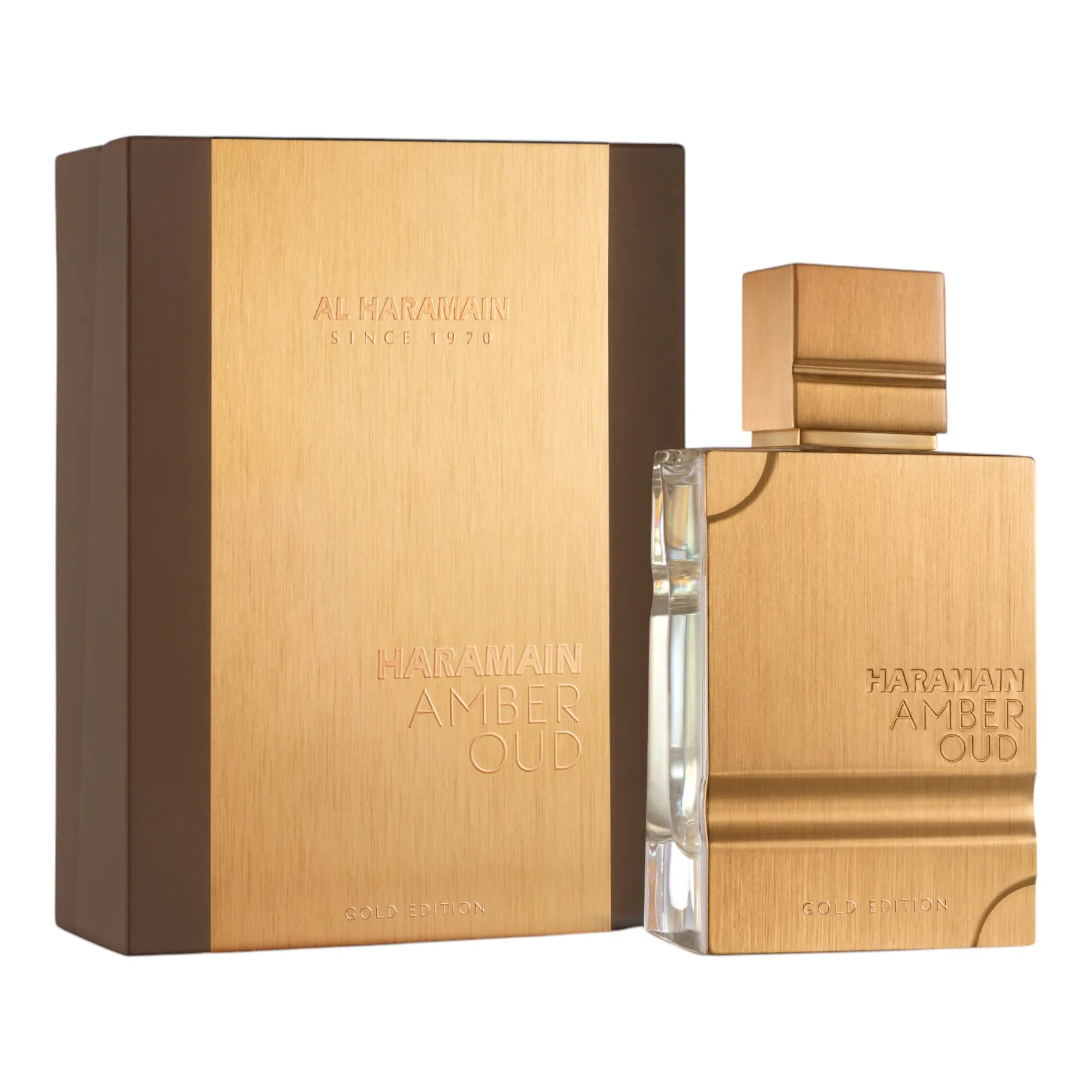 Amber Oud Gold Edition 60ml by Haramain – Luxury unisex perfume with oud, amber, pineapple, and vanilla in an elegant gold bottle

