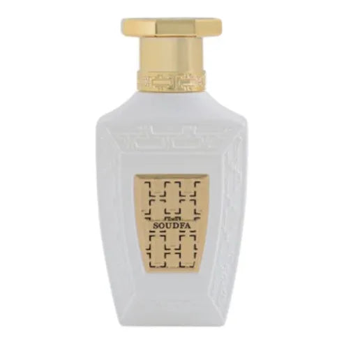 Soudfa 100ml by Maison Asrar – floral musky perfume with peach, mandarin, rose, jasmine, neroli, patchouli, sandalwood, and vetiver in a refined bottle.

