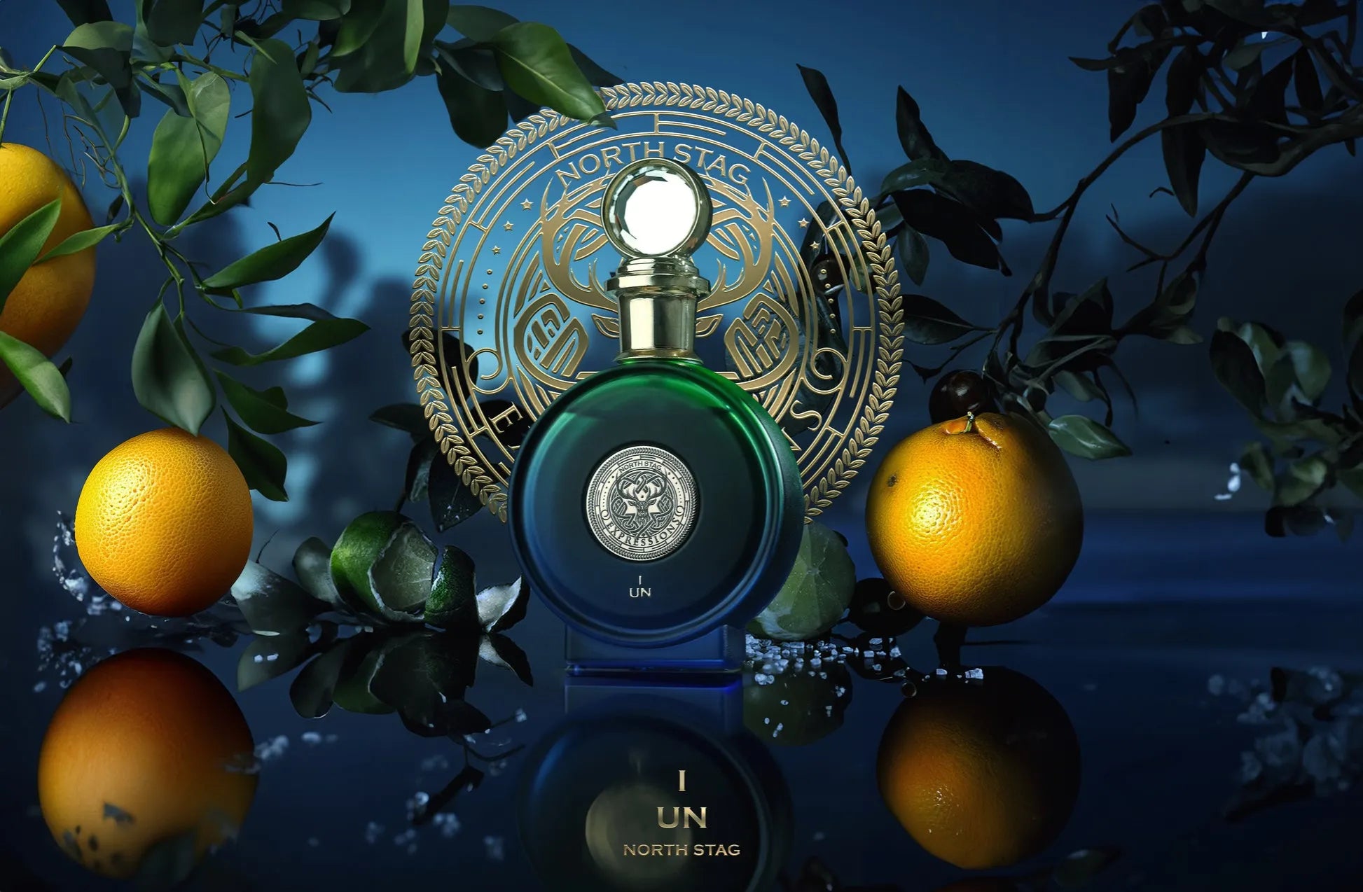 North Stag UN I perfume with grapefruit, ambroxan, and woody notes – minimalist clean fragrance

