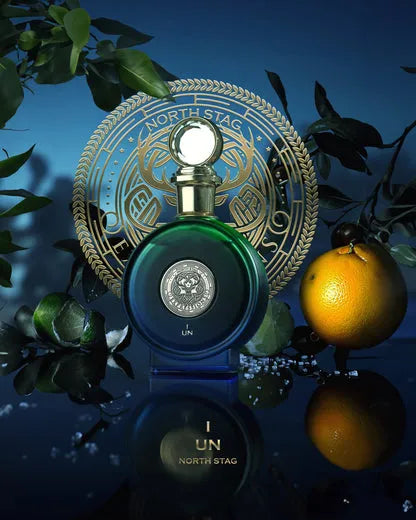 North Stag UN I perfume with grapefruit, ambroxan, and woody notes – minimalist clean fragrance

